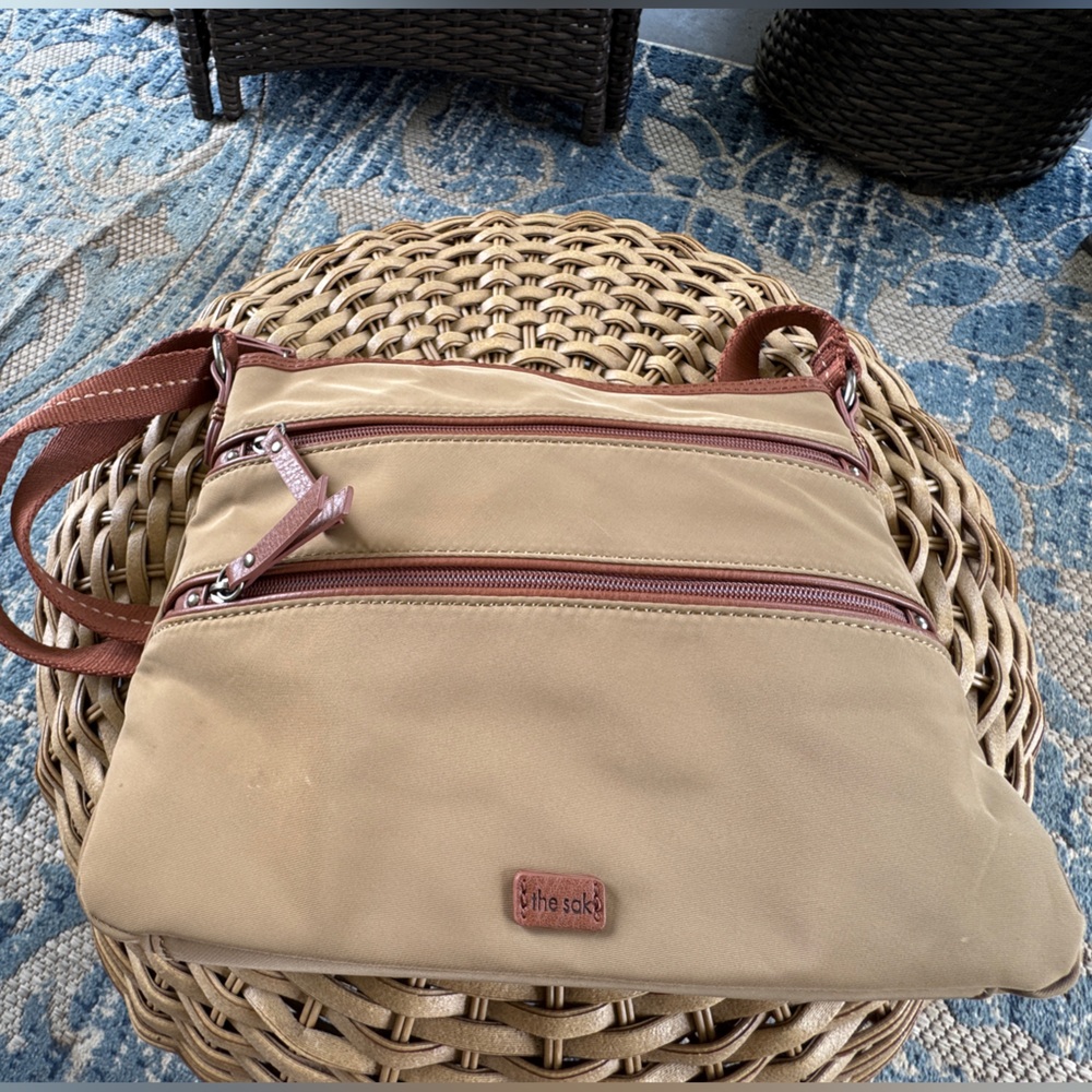 The Sak Beige and Brown Bag